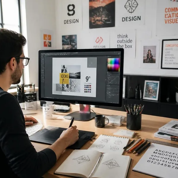 Image related to designer graphique : métier, compétences et débouchés en communication visuelle